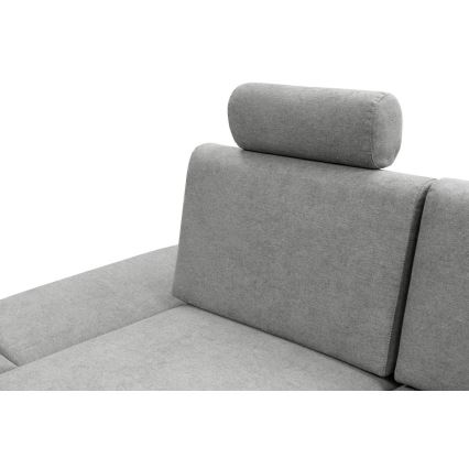 Gepolstertes Ecksofa mit Schlaffunktion und Stauraum in L‑Form AVESTA, links, grau