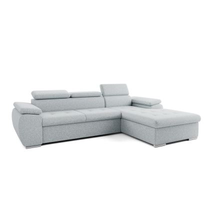 Ausklappbares Ecksofa in L‑Form mit Stauraum PADUA, grau, rechts