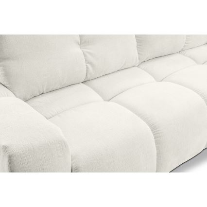 Ausklappbares, gepolstertes 3-Sitzer-Sofa ALMADA mit Stauraum, Beige