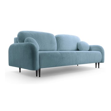 Ausklappbares, gepolstertes 3-sitziges Sofa CLOUDY, türkis