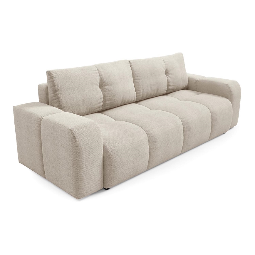 Ausklappbares, gepolstertes Dreisitzer-Sofa mit Stauraum ALMADA – Beige