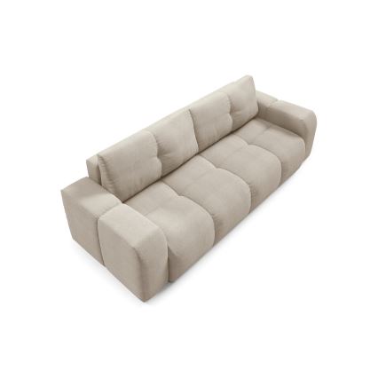 Ausklappbares, gepolstertes Dreisitzer-Sofa mit Stauraum ALMADA – Beige
