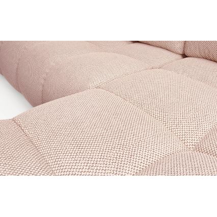 Ausziehbares, gepolstertes Ecksofa in L‑Form mit integriertem Stauraum ALMADA, rechts, rosa
