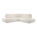 Ausklappbares, gepolstertes Ecksofa in L-Form ALMADA, links, beige
