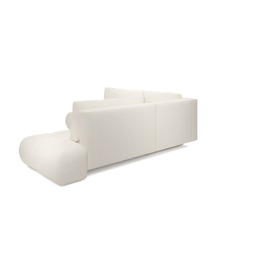 Ausklappbares, gepolstertes Ecksofa in L-Form ALMADA, links, beige