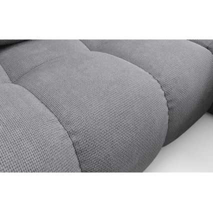 Ausziehbares, gepolstertes Ecksofa ALMADA in L-Form mit Stauraum, rechts, grau