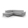 Ausziehbare Eckledercouch in L-Form SALERNO II links, grau