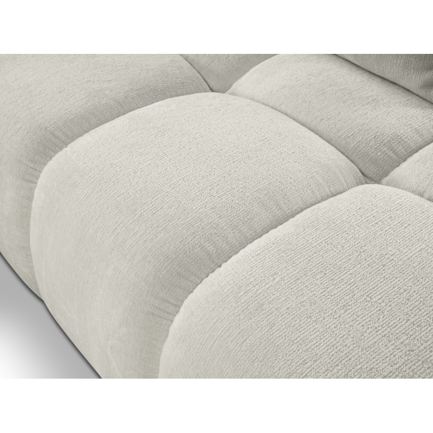 Ausziehbares, gepolstertes Ecksofa ALMADA in L-Form (links) mit Stauraum, beige