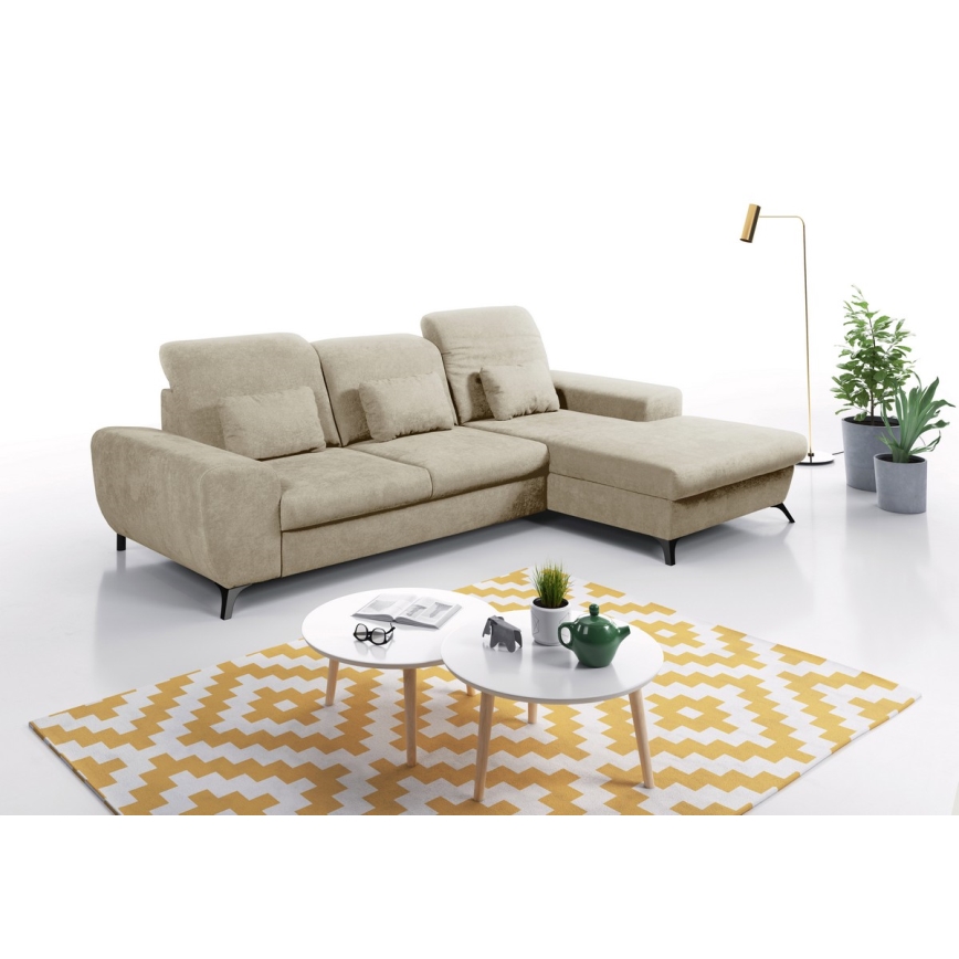 ALTA Polsterecksofa mit Schlaffunktion und Stauraum, L-Form, rechts, Beige