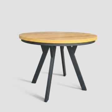 Ausziehbarer Esstisch CENTRO 100/140x77 cm Craft-Eiche/schwarz