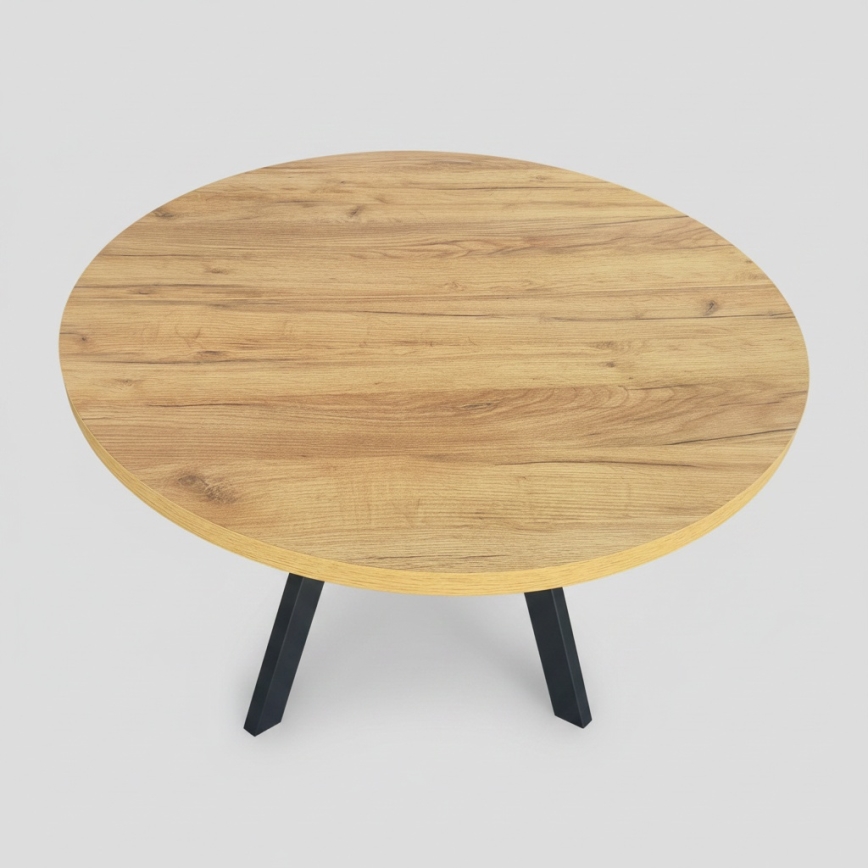 Ausziehbarer Esstisch CENTRO 100/140x77 cm Craft-Eiche/schwarz