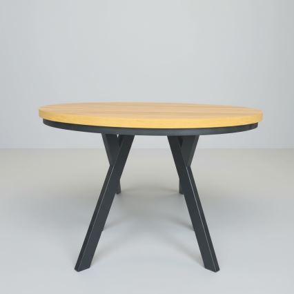 Ausziehbarer Esstisch CENTRO 100/140x77 cm Craft-Eiche/schwarz