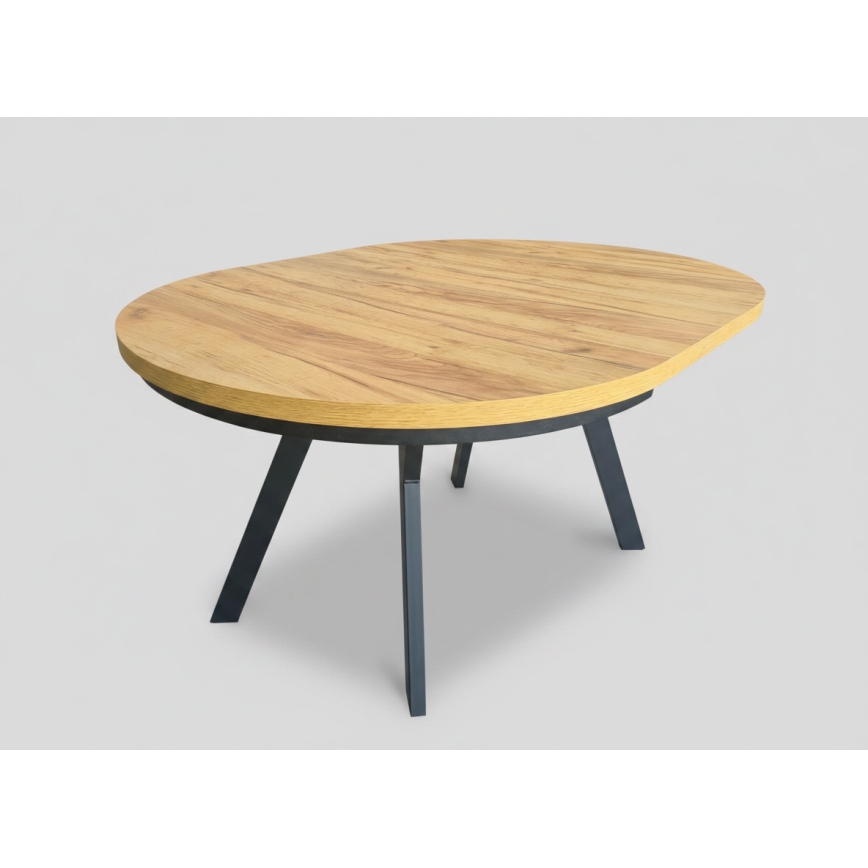 Ausziehbarer Esstisch CENTRO 100/140x77 cm Craft-Eiche/schwarz