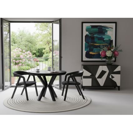 Ausziehbarer Esstisch CONVI 100/140x73 cm schwarz