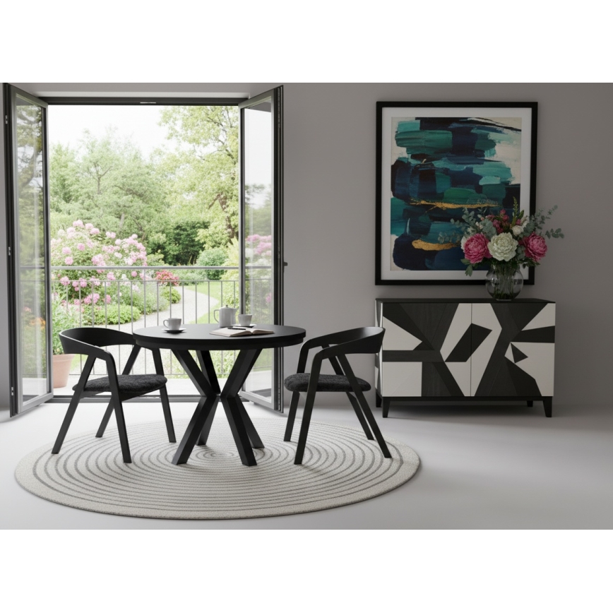 Ausziehbarer Esstisch CONVI 100/140x73 cm schwarz