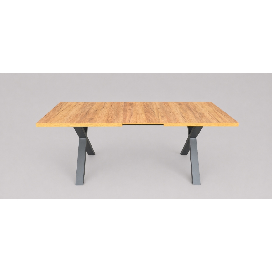 Ausziehbarer Esstisch DOMO 150/190x80 cm Eiche Craft/Schwarz