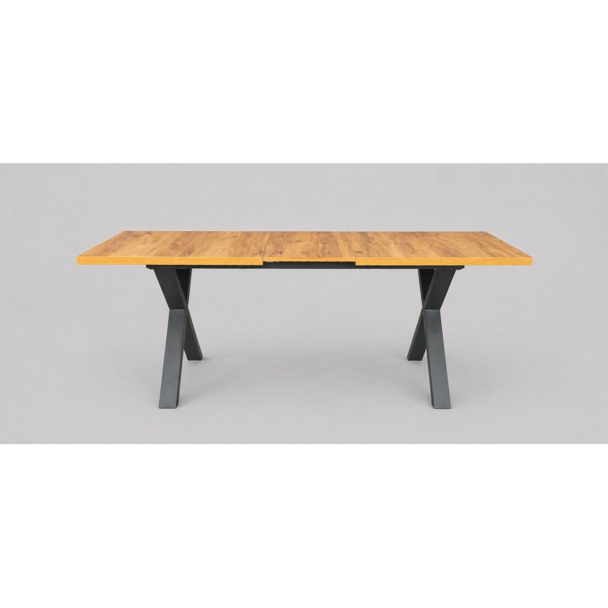 Ausziehbarer Esstisch DOMO 150/190x80 cm Eiche Craft/Schwarz