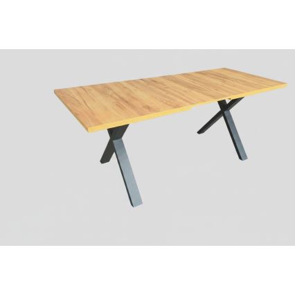Ausziehbarer Esstisch DOMO 150/190x80 cm Eiche Craft/Schwarz