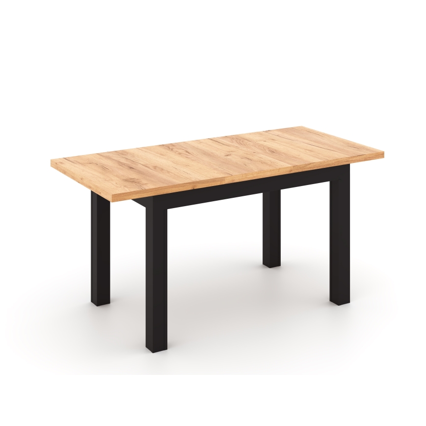 Ausziehbarer Esstisch DOO 120/160x75 cm Eiche craft/schwarz