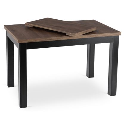Ausziehbarer Esstisch DOO 120/160x75 cm Macadamia/Schwarz