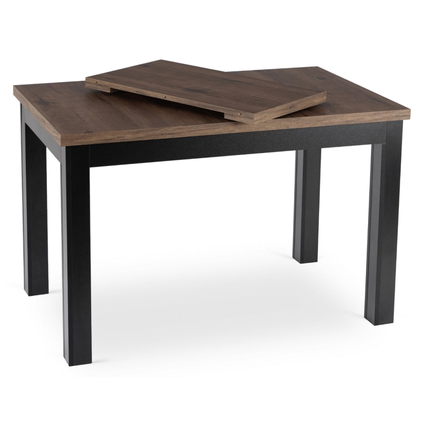Ausziehbarer Esstisch DOO 120/160x75 cm Macadamia/Schwarz