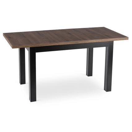 Ausziehbarer Esstisch DOO 120/160x75 cm Macadamia/Schwarz