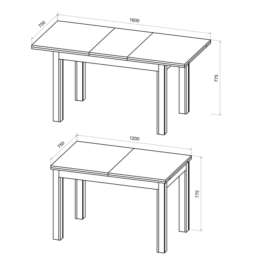 Ausziehbarer Esstisch DOO Artisan-Eiche/Schwarz