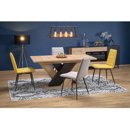 Ausziehbarer Esstisch DROM 160/200x90 cm Wotan-Eiche/Schwarz