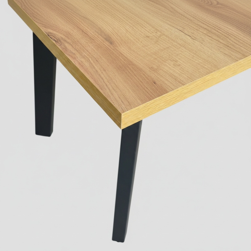 Ausziehbarer Esstisch KERNO 150/190x80 cm Eiche Craft/Schwarz