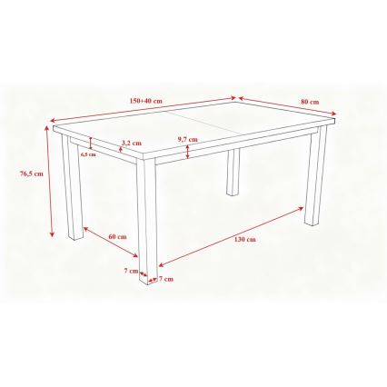 Ausziehbarer Esstisch LIAM Eiche
