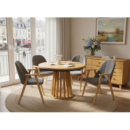 Ausziehbarer Esstisch NEXUS 100/140x77 cm Craft-Eiche/schwarz