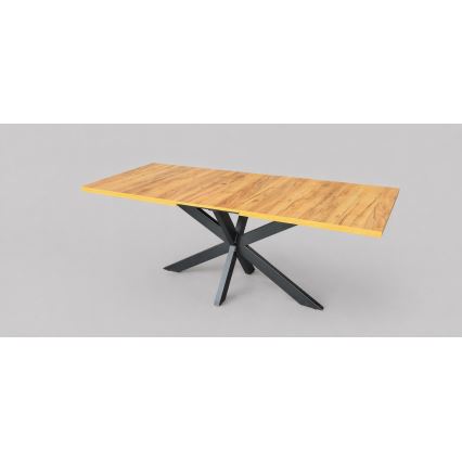 Ausziehbarer Esstisch SAMLE 150/190x80 cm Eiche Craft/schwarz