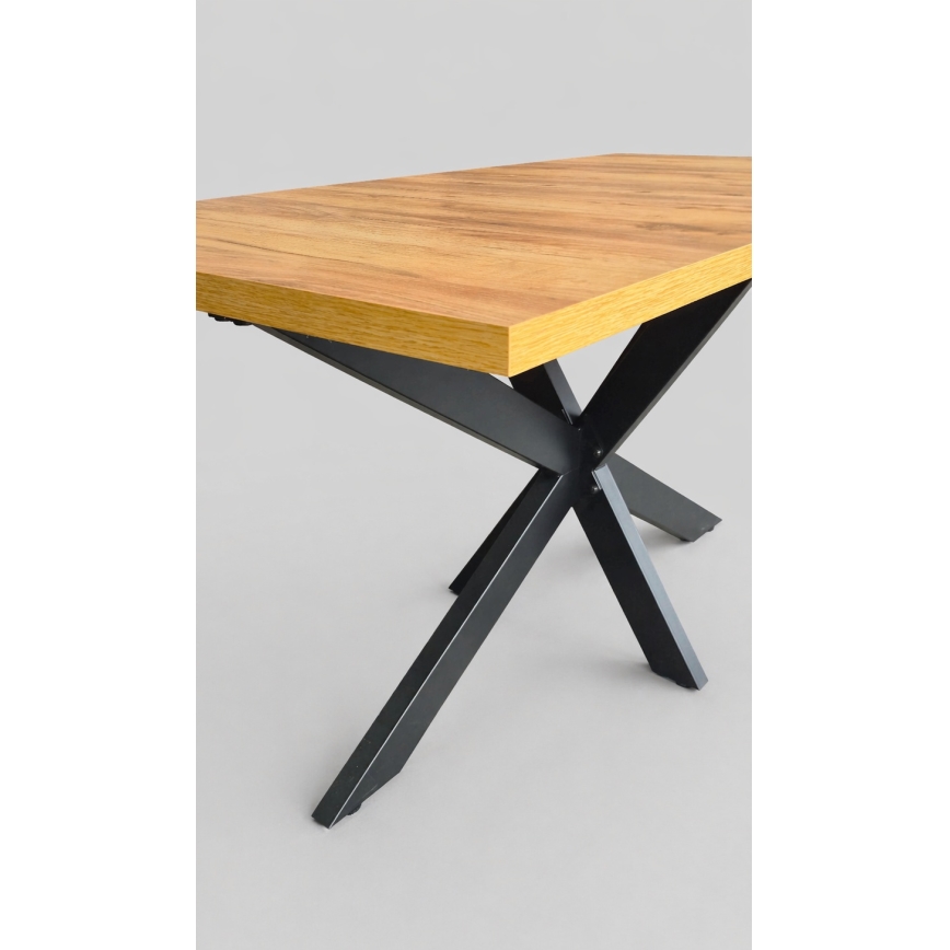 Ausziehbarer Esstisch SAMLE 150/190x80 cm Eiche Craft/schwarz