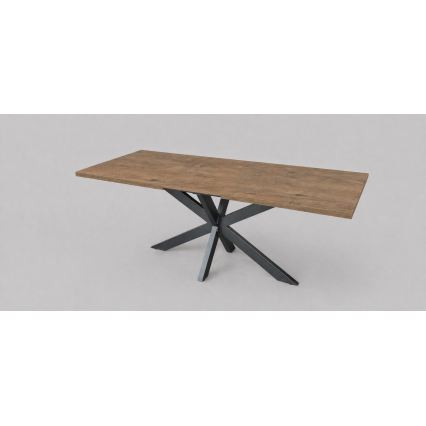 Ausziehbarer Esstisch SAMLE 150/190x80 cm Lefkas-Eiche/schwarz