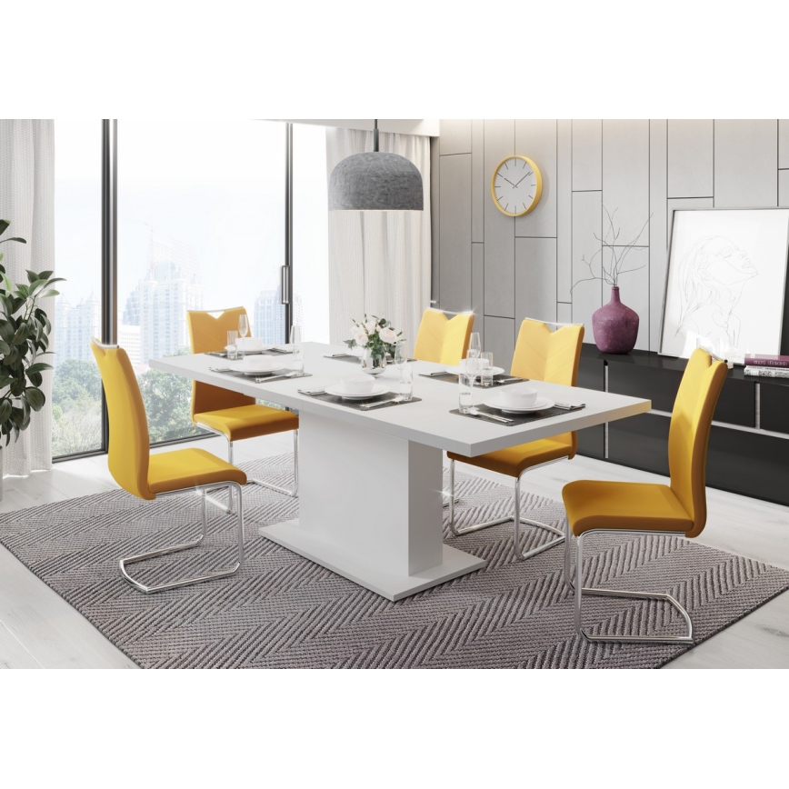 Ausziehbarer Esstisch STRAP 160/200 x 90 cm weiß