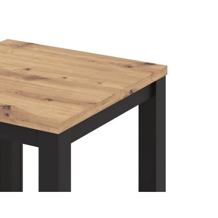 Ausziehbarer Esstisch ZARO 80/160x80 cm Artisan-Eiche/schwarz