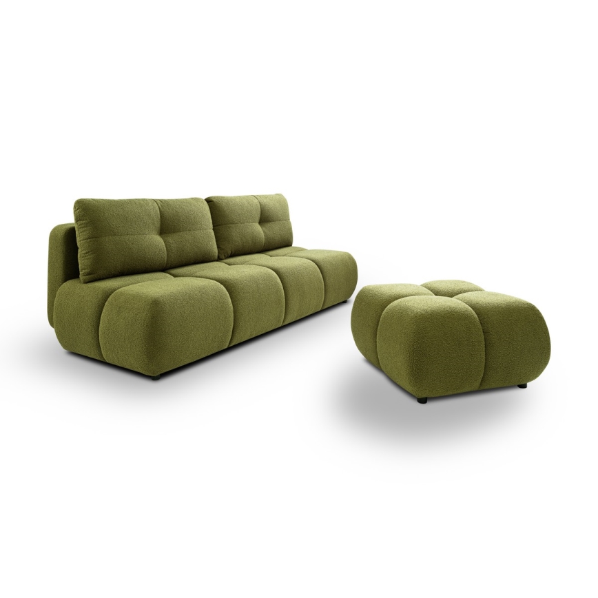 Ausziehbares 3-Sitzer-Sofa mit Stauraum NUORO, grün