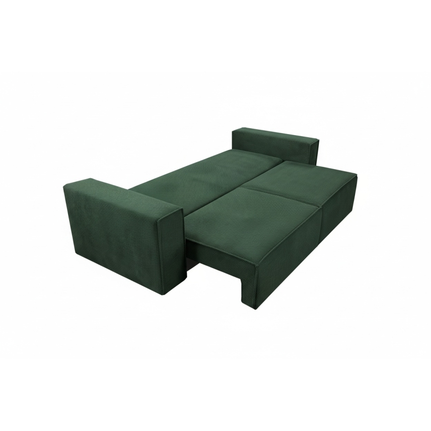 Ausziehbares 3-Sitzer-Sofa mit Stauraum RONDA, grün