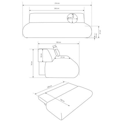Ausziehbares Dreisitzer-Sofa mit Stauraum PRATO in Beige