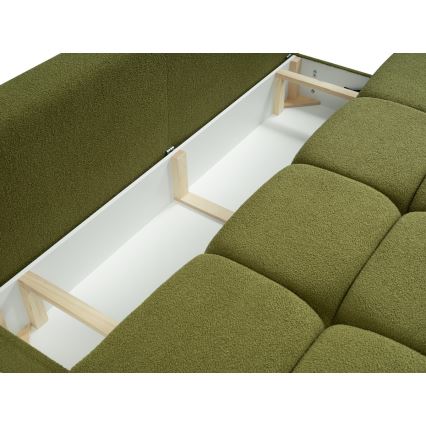 Ausziehbares 3-sitziges Sofa mit Stauraum NUORO, grün