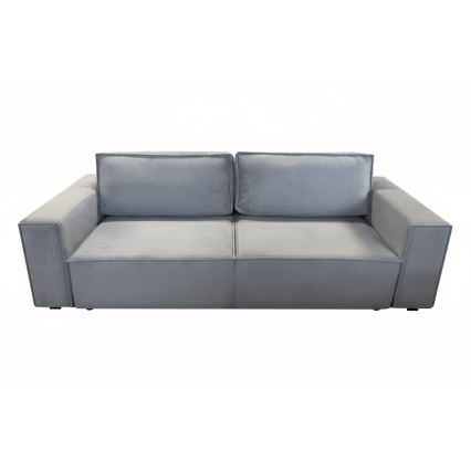 Ausziehbares 3‑sitziges Schlafsofa mit Stauraum RONDA – Grau