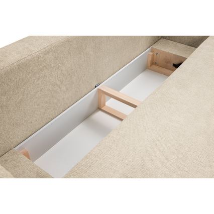 Ausziehbares Dreisitzer-Schlafsofa OLBIA, beige