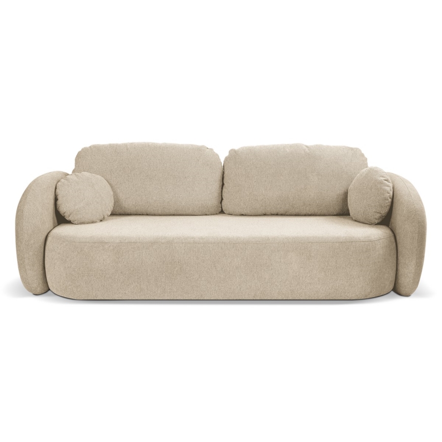 Ausziehbares Dreisitzer-Schlafsofa OLBIA, beige