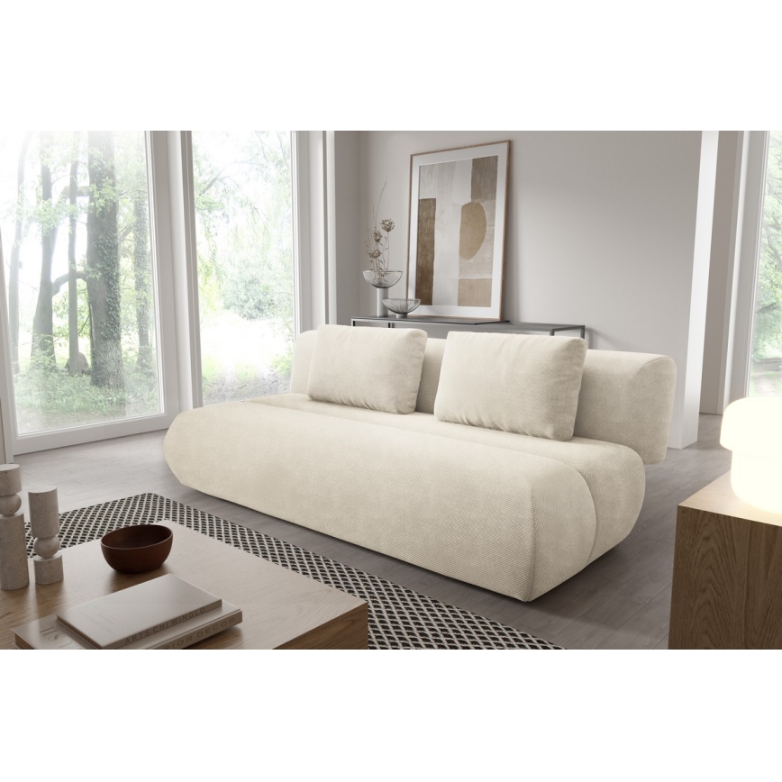 Ausziehbares Dreisitzer-Sofa FANO, cremefarben