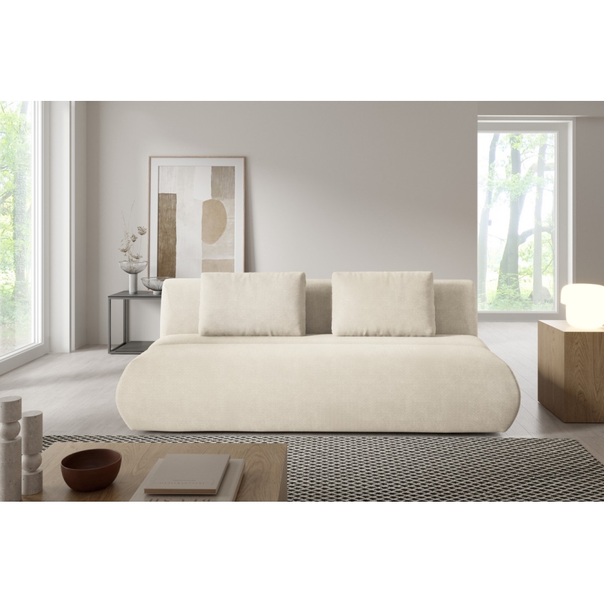 Ausziehbares Dreisitzer-Sofa FANO, cremefarben