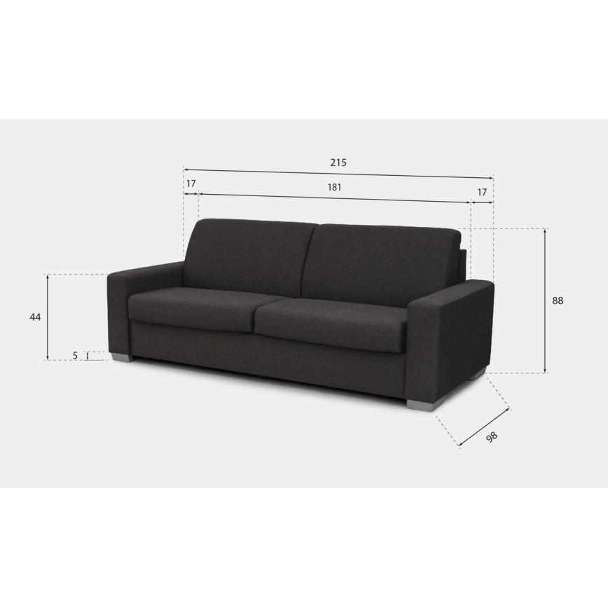 Ausziehbares dreisitziges Schlafsofa zum täglichen Schlafen LEKA braun