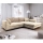 Ausziehbares Ecksofa LAGOA in L‑Form mit Schlaffunktion und Stauraum, rechts, Beige/Braun