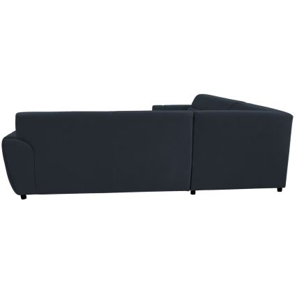 VISEU Ecksofa, links, mit Schlaffunktion und Stauraum, L‑Form, anthrazit/schwarz