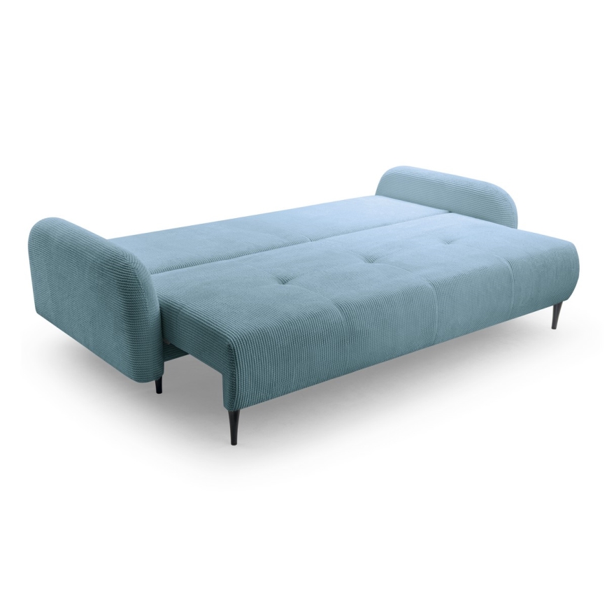 Ausziehbares, gepolstertes 3‑Sitzer‑Sofa CLOUDY, Türkis