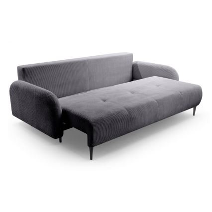 Ausziehbares, gepolstertes Dreisitzer-Sofa CLOUDY, grau
